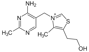 Công thức cấu tạo của Vitamin B1 (thiamin)