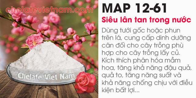 Bán MAP 12-61 (Siêu lân tan trong nước) N: 12%; P2O5: 61%