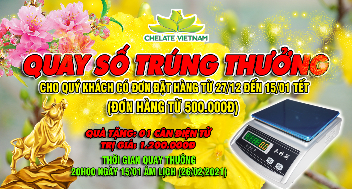 Quay số trúng thưởng tất cả các khách hàng mua hàng từ ngày 27/12 đến 20h00 ngày 15/01 Tết (tức 26/02/2021). Quà tặng là 01 cân điện tử trị giá 1.200.000đ