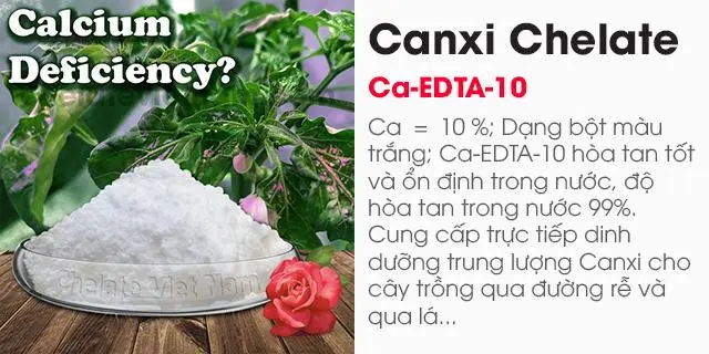 Bán (43) Canxi Chelate (Ca-EDTA-10) tan hoàn toàn trong nước