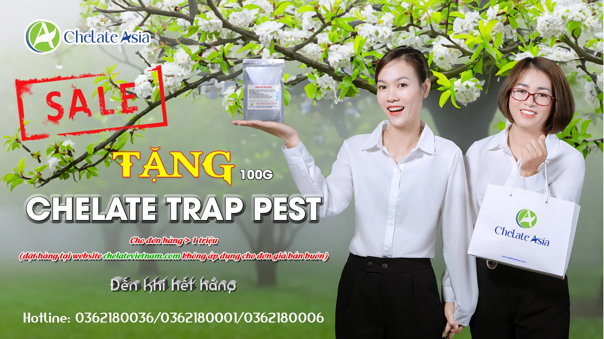 Tặng 100g Chelate trap pest khi mua đơn hàng có giá trị từ 1.000.000đ 