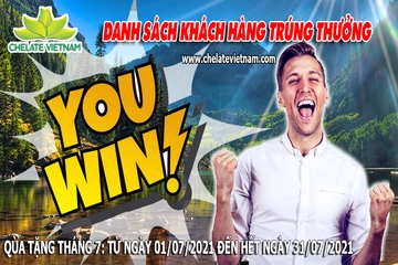 Danh sách khách hàng trúng thưởng khi mua hàng từ ngày 01/07/21 đến ngày 31/07/21