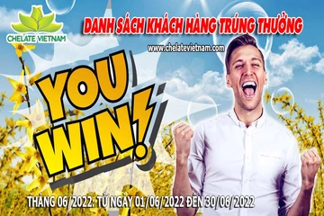 Danh sách khách hàng trúng thưởng khi mua hàng từ ngày 01/06/22 đến ngày 30/06/22