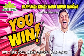 Danh sách khách hàng trúng thưởng khi mua hàng từ ngày 01/05/21 đến ngày 07/05/21