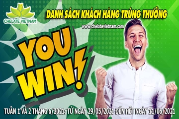 Danh sách khách hàng trúng thưởng khi mua hàng từ ngày 29/05/21 đến ngày 11/06/21