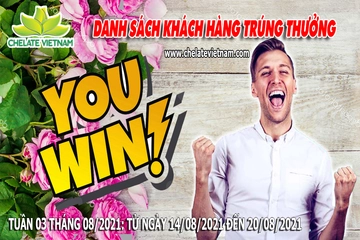 Danh sách khách hàng trúng thưởng khi mua hàng từ ngày 14/08/21 đến ngày 20/08/21