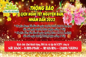 Thông báo lịch nghỉ tết nguyên đán Nhâm Dần 2022