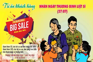 Tri ân khách hàng nhân ngày thương binh liệt sỹ 27/7