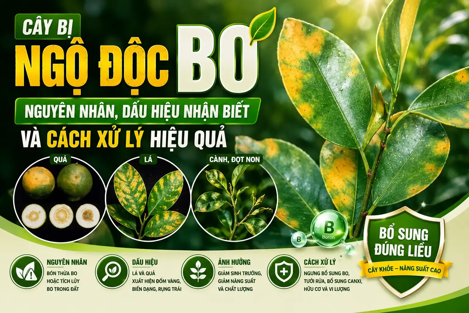 Cây bị ngộ độc Bo nguyên nhân
