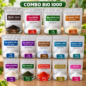 COMBO BIO 1000 – Bộ nguyên liệu tham khảo bổ sung trung, vi lượng, HP Humic Acid và điều hòa sinh trưởng liều thấp cho cây trồng