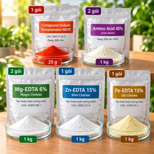 COMBO AMINO GOLD – Bộ nguyên liệu tham khảo bổ sung axit amin, trung vi lượng và hỗ trợ phục hồi cây